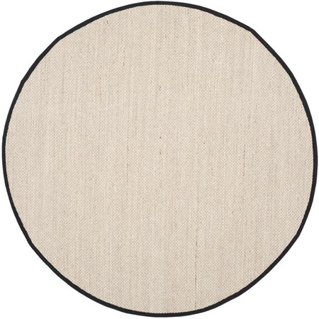 Safavieh 4 x 4 ft. Natural Fiber Power Loomed RugRound Marble & Black NF143A-4R